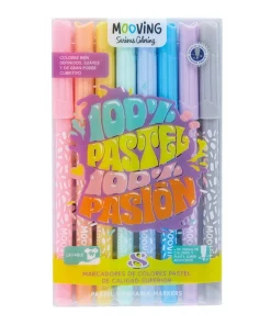 MARCADORES FIBRA MOOVING x 8 PASTEL