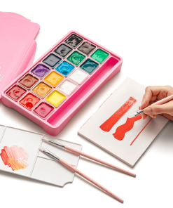 HIMI SET GOUACHE 18 COLORES / 30GR (NO INCLUYE PINCELES) ESTUCHE ROSADO